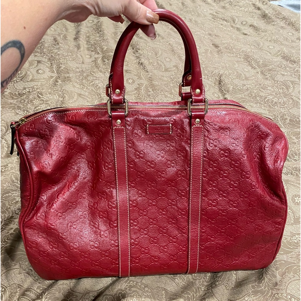 Gucci Leather Boston Travel Bag
